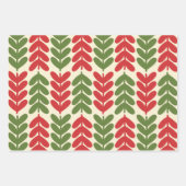 Feuille De Papier Cadeau Motifs botaniques de Noël rétro (Devant)
