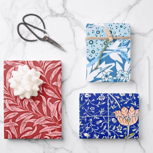 Feuille De Papier Cadeau Motifs célèbres de William Morris (Recto)