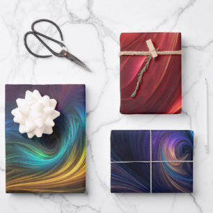 Feuille De Papier Cadeau Motifs colorés Iridescente