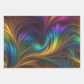 Feuille De Papier Cadeau Motifs colorés Iridescente (Devant 3)