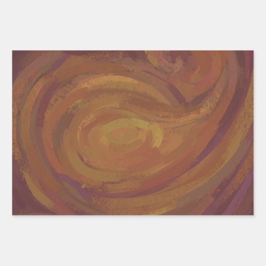 Feuille De Papier Cadeau Motifs coordonnés couleur Brown chaude (Devant 3)