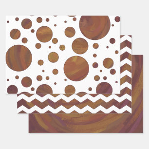 Feuille De Papier Cadeau Motifs coordonnés couleur Brown chaude