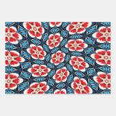 Feuille De Papier Cadeau Motifs de fleurs de broderie (Devant 3)