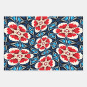 Feuille De Papier Cadeau Motifs de fleurs de broderie (Devant)