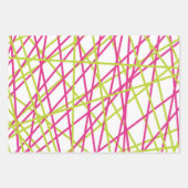 Feuille De Papier Cadeau Motifs de jumelage chic rose et vert (Devant)