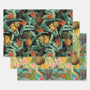 Feuille De Papier Cadeau motifs de la jungle vintage tropicale