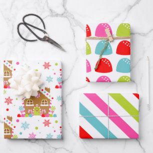 Feuille De Papier Cadeau Motifs de Noël fantaisistes