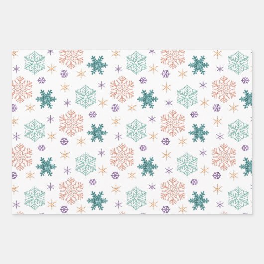 Feuille De Papier Cadeau Motifs de Noël Pastel Moderne (Devant 3)