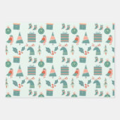 Feuille De Papier Cadeau Motifs de Noël Pastel Moderne (Devant 2)