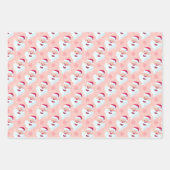 Feuille De Papier Cadeau Motifs De Noël Rose Et Brown (Devant)