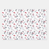 Feuille De Papier Cadeau Motifs de Noël rouge et noir (Devant 3)