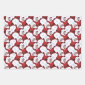 Feuille De Papier Cadeau Motifs de Noël vert brun rouge (Devant 3)