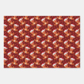 Feuille De Papier Cadeau Motifs de Noël vert brun rouge (Devant 2)
