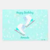 Feuille De Papier Cadeau Motifs de patinage de glace personnalisés 3 SET Ca (Devant 3)