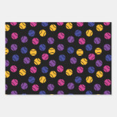 Feuille De Papier Cadeau Motifs de tennis foncé sur (Devant)