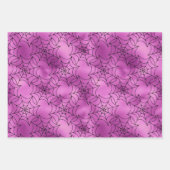 Feuille De Papier Cadeau Motifs de toile d'araignée verts, orange et violet (Devant 3)