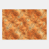 Feuille De Papier Cadeau Motifs de toile d'araignée verts, orange et violet (Devant 2)