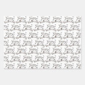 Feuille De Papier Cadeau Motifs d'Halloween noir et blanc (Devant 3)