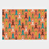 Feuille De Papier Cadeau Motifs du Moyen-siècle de l'ère spatiale moderne (Devant 2)