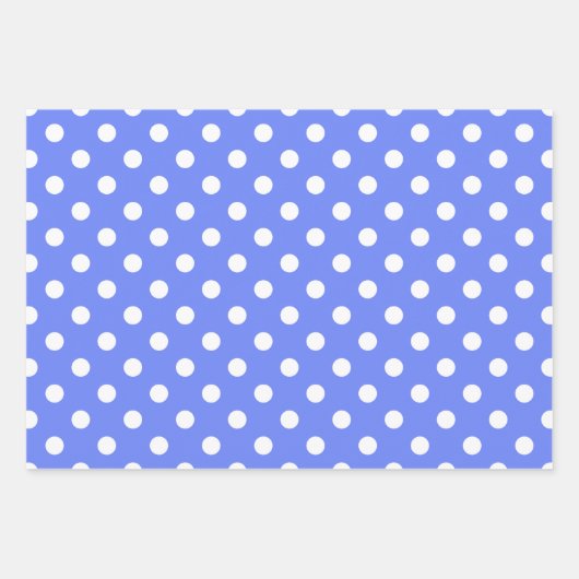 Feuille De Papier Cadeau Motifs en pointillés bleus et blancs (Devant)