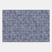 Feuille De Papier Cadeau Motifs géométriques élégants bleu marine et argent (Devant)