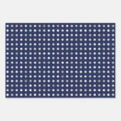 Feuille De Papier Cadeau Motifs géométriques élégants bleu marine et argent (Devant 2)