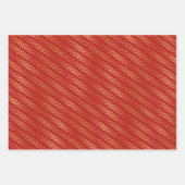 Feuille De Papier Cadeau Motifs Gold Dot sur Holiday Red (Devant 3)