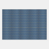 Feuille De Papier Cadeau Motifs Gold Dot sur Royal Blue (Devant 2)