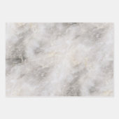 Feuille De Papier Cadeau Motifs modernes en marbre gris (Devant)