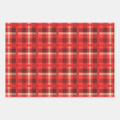 Feuille De Papier Cadeau Motifs rustiques rouges et verts (Devant 2)