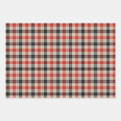 Feuille De Papier Cadeau Motifs rustiques rouges et verts (Devant)