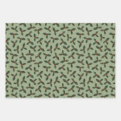 Feuille De Papier Cadeau motifs verts de Noël (Devant 2)