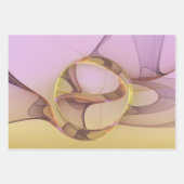 Feuille De Papier Cadeau Motions Abstraites Art moderne rose or fractal (Devant 2)