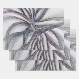 Feuille De Papier Cadeau Motions Filigree Moderne Abstrait pivotant Fractal