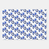 Feuille De Papier Cadeau Moto verte, rouge, bleue (Devant 3)