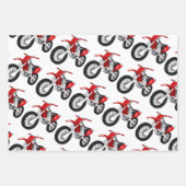 Feuille De Papier Cadeau Moto verte, rouge, bleue (Devant 2)