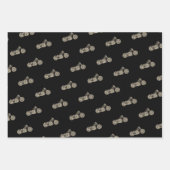 Feuille De Papier Cadeau Moto vintage en noir (Devant 2)