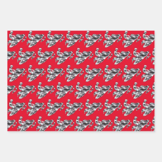 Feuille De Papier Cadeau Motoneige Camouflage (Devant)