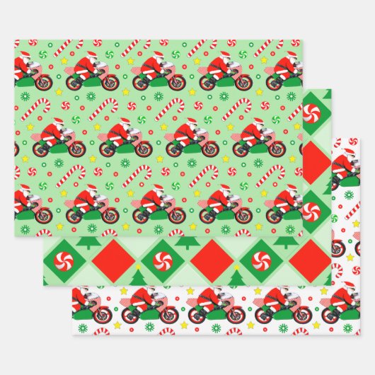 Feuille De Papier Cadeau Motorcycle Holiday Gift Wrapping Paper (Lot)