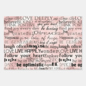 Feuille De Papier Cadeau Mots d'inspiration noirs blancs (Devant 2)