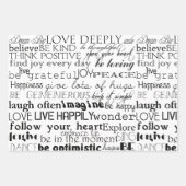 Feuille De Papier Cadeau Mots Inspirants Noir Blanc (Devant)