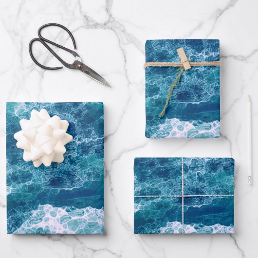 Feuille De Papier Cadeau Mousse mer (Recto)