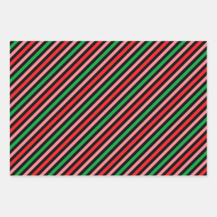 Feuille De Papier Cadeau Multi Color Stripes Design Cadeau de Noël parfait