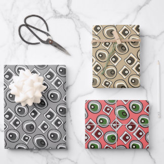Feuille De Papier Cadeau Multi-colored circles and retro sixties  wrapping