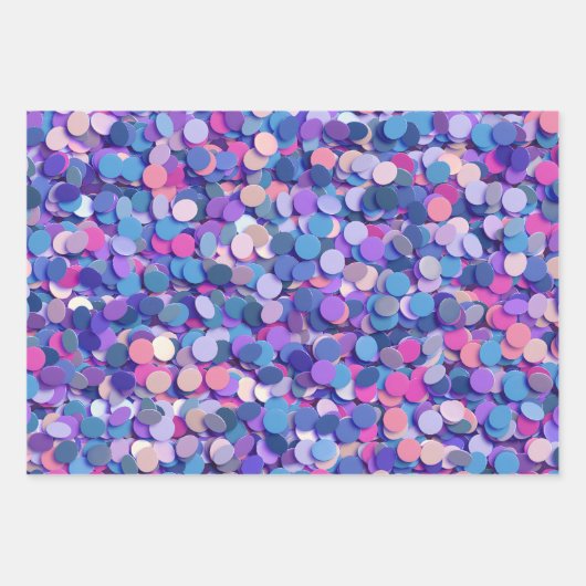 Feuille De Papier Cadeau Multicolor Confetti (Devant)