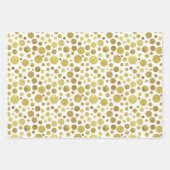Feuille De Papier Cadeau Multiples Cercles d'or sur blanc (Devant)