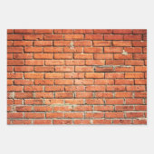 Feuille De Papier Cadeau Mur en brique rouge orange (Devant 2)