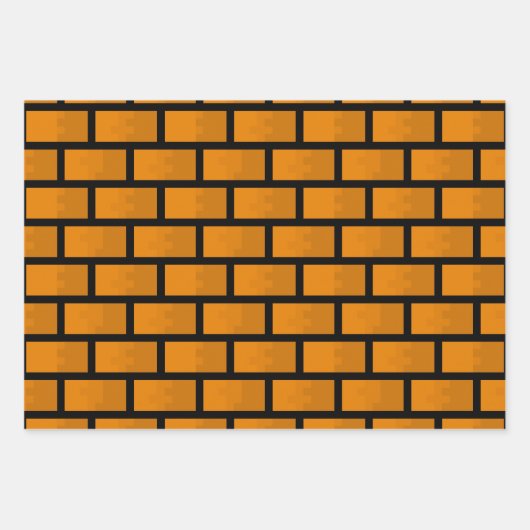 Feuille De Papier Cadeau Mur en briques 8 bits (Devant)