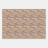 Feuille De Papier Cadeau Mur en briques rouges. (Devant 3)