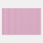 Feuille De Papier Cadeau Mûre Rose & Rayures Blanches (Devant 3)